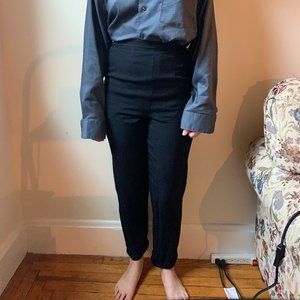 High-waisted black dress pants